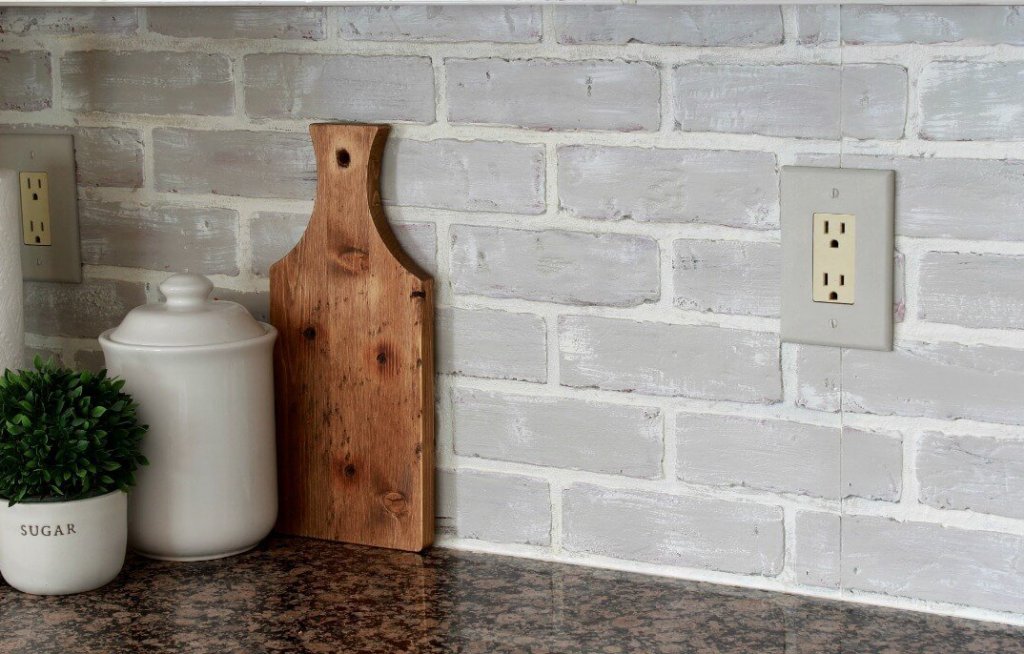 Faux Brick Backsplash