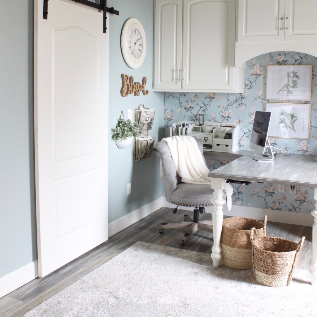 A Blue and Cream Office - All Mimsy Home