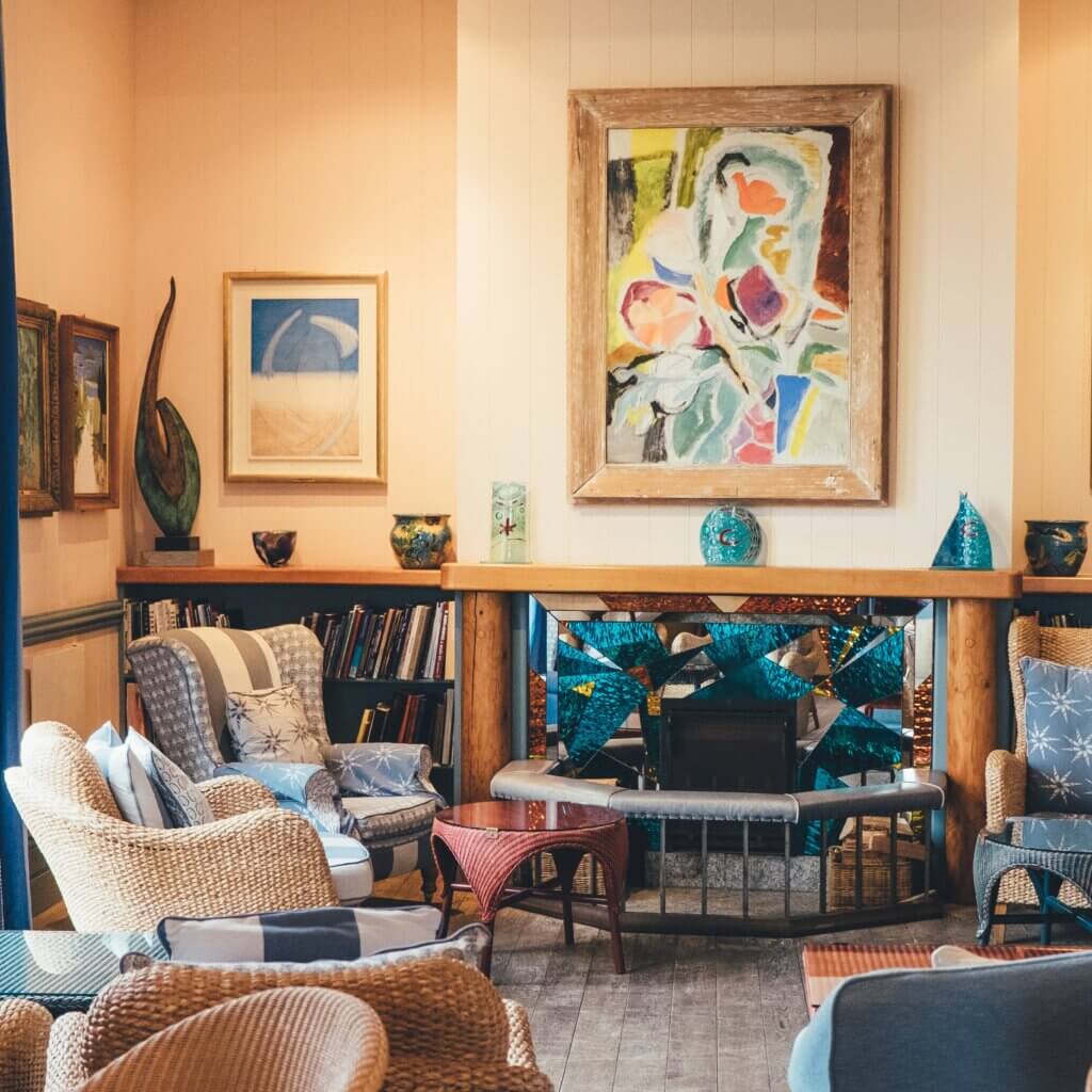 Coffee shop designed around art painting